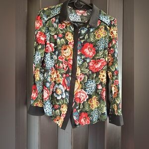 Floral Shirt with Black Accents